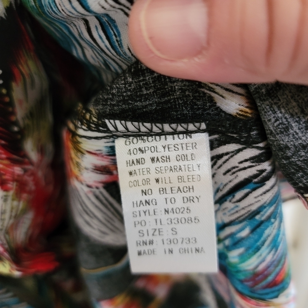 Umgee Boho Flowy Feathers Pattern Multicolor Dust… - image 6